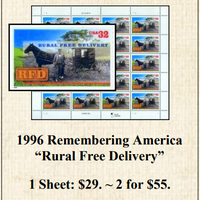 1996 Remembering America “Rural Free Delivery” Stamp Sheet