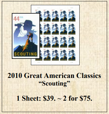 2010 Great American Classics “Scouting” Stamp Sheet