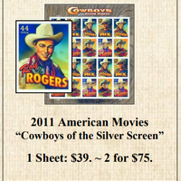 2011 American Movies “Cowboys of the Silver Screen” Stamp Sheet