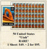 50 United States “Utah” RARE! Stamp Sheet