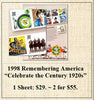 1998 Remembering America “Celebrate the Century 1920s” Stamp Sheet