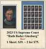 2023 US Supreme Court “Ruth Bader Ginsburg” Rare! Stamp Sheet
