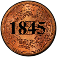 1845 Coronet Braided Hair Large Cent