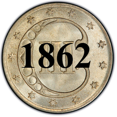 1862 Three Cent Silver Piece , Type 3 