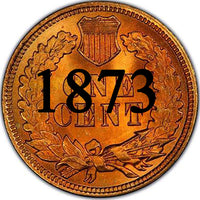 1873 "Closed 3" Indian Head Cent