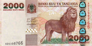 2009 Tanzania 2000 Shillings "Lion" World Currency , Uncirculated