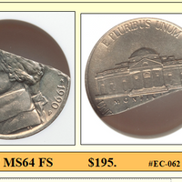1990 Jefferson Nickel 30% Straight Clip (3.5g) #EC-062