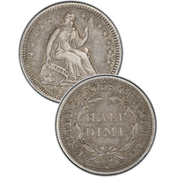 1838-O Seated Half Dime , Type 1 "No Stars on Obverse"
