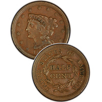 1854 Braided Hair Half Cent