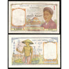 1947-9 French Indo-China 1 Piastre “Farmer" World Currency, Extra Fine