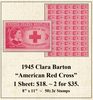 1945 Clara Barton “American Red Cross” Stamp Sheet