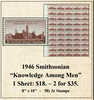 1946 Smithsonian “Knowledge Among Men” Stamp Sheet