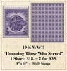 1946 WWII “Honoring Those Who Served” Stamp Sheet