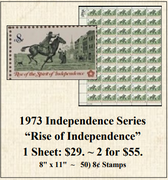 1973 Independence Series "Rise of Independence” Stamp Sheet