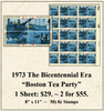 1973 The Bicentennial Era “Boston Tea Party” Stamp Sheet