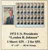 1973 U.S. Presidents “Lyndon B. Johnson” Stamp Sheet