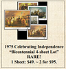 1975 Celebrating Independence “Bicentennial 4-sheet Lot” Stamp Sheet