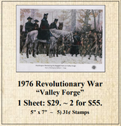 1976 Revolutionary War “Valley Forge” Stamp Sheet