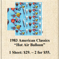 1983 American Classics “Hot Air Balloon” Stamp Sheet