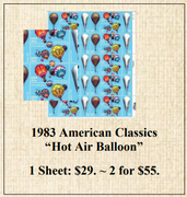 1983 American Classics “Hot Air Balloon” Stamp Sheet
