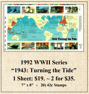 1992 WWII Series “1943: Turning the Tide” Stamp Sheet