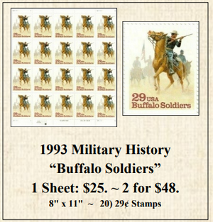 1993 Military History “Buffalo Soldiers” Stamp Sheet