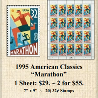 1995 American Classics “Marathon” Stamp Sheet