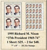 1995 Richard M. Nixon “37th President 1969-74” Stamp Sheet