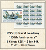 1995 US Naval Academy "150th Anniversary" Stamp Sheet