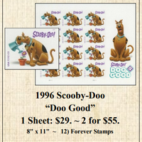 1996 Scooby-Doo “Doo Good” Stamp Sheet