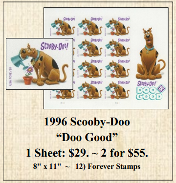 1996 Scooby-Doo “Doo Good” Stamp Sheet