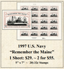 1997 U.S. Navy “Remember the Maine” Stamp Sheet