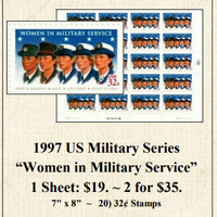 1997 US Military Series “Women in Military Service” Stamp Sheet