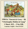1998 St. Vincent & Gren. ~ $6  “Christopher Robin & Gang” Stamp Sheet