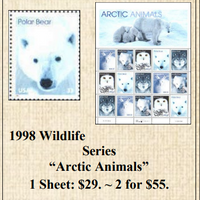 1998 Wildlife Series “Arctic Animals” Stamp Sheet