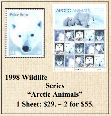 1998 Wildlife Series “Arctic Animals” Stamp Sheet