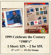 1999 Celebrate the Century  “1900’s” Stamp Sheet