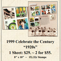1999 Celebrate the Century “1920s” Stamp Sheet
