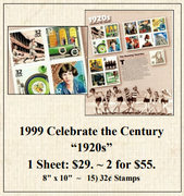 1999 Celebrate the Century “1920s” Stamp Sheet