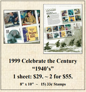 1999 Celebrate the Century “1940’s” Stamp Sheet