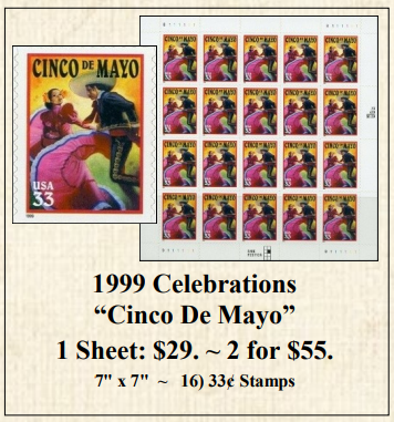 1999 Celebrations “Cinco De Mayo” Stamp Sheet