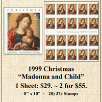 1999 Christmas “Madonna and Child” Stamp Sheet
