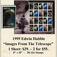 1999 Edwin Hubble “Images From The Telescope” Stamp Sheet