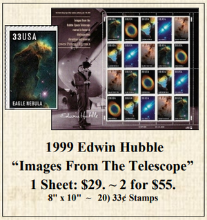 1999 Edwin Hubble “Images From The Telescope” Stamp Sheet