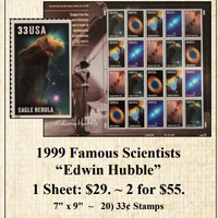 1999 Famous Scientists “Edwin Hubble” Stamp Sheet