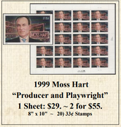 1999 Moss Hart “Producer and Playwright” Stamp Sheet