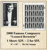 2000 Famous Composers “Leonard Bernstein” Stamp Sheet