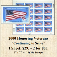 2000 Honoring Veterans “Continuing to Serve” Stamp Sheet