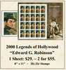 2000 Legends of Hollywood “Edward G. Robinson” Stamp Sheet