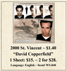 2000 St. Vincent ~ $1.40  “David Copperfield” Stamp Sheet